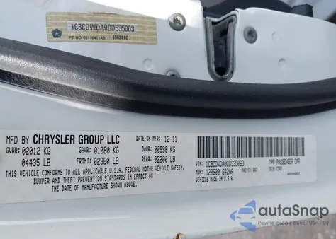 2012 Dodge Caliber Sxt from USA, damaged, VIN 1C3CDWDA0CD535063